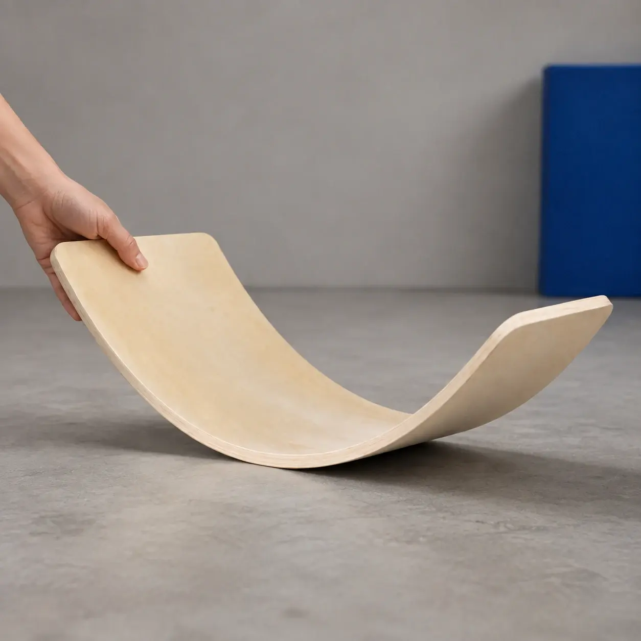 Curved Wood Balance Board | in use