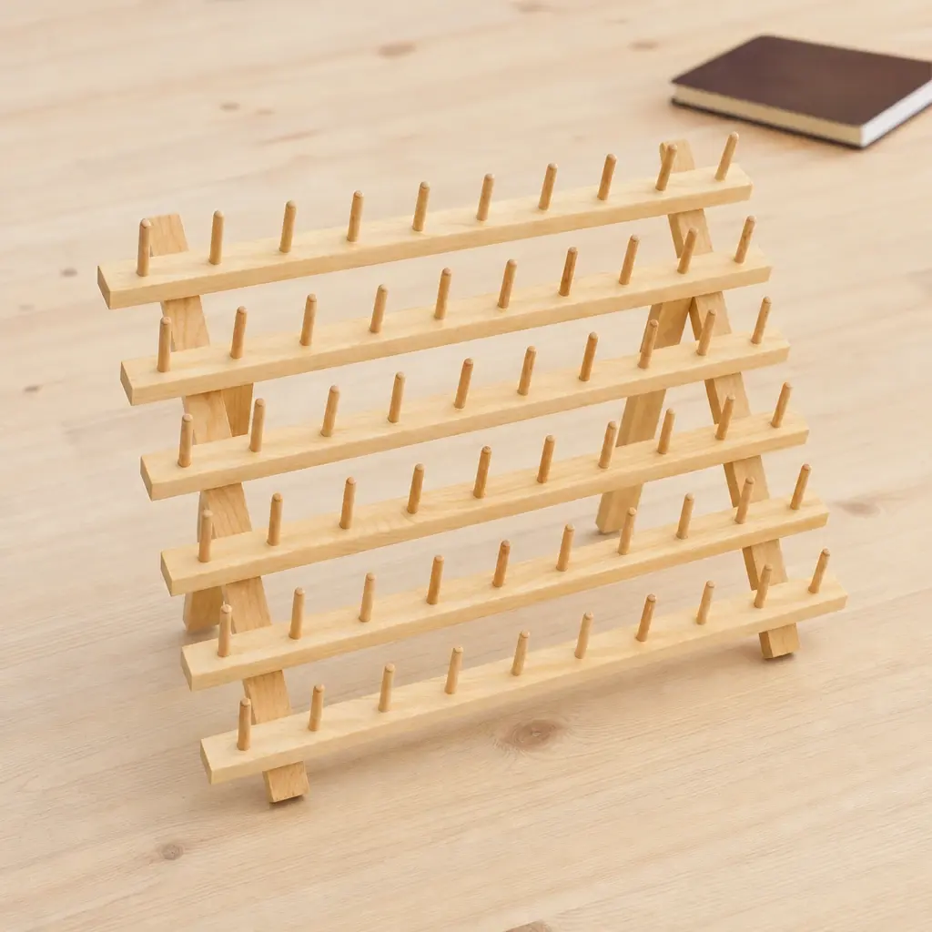 Sixty Peg Thread Stand on a creative worktable