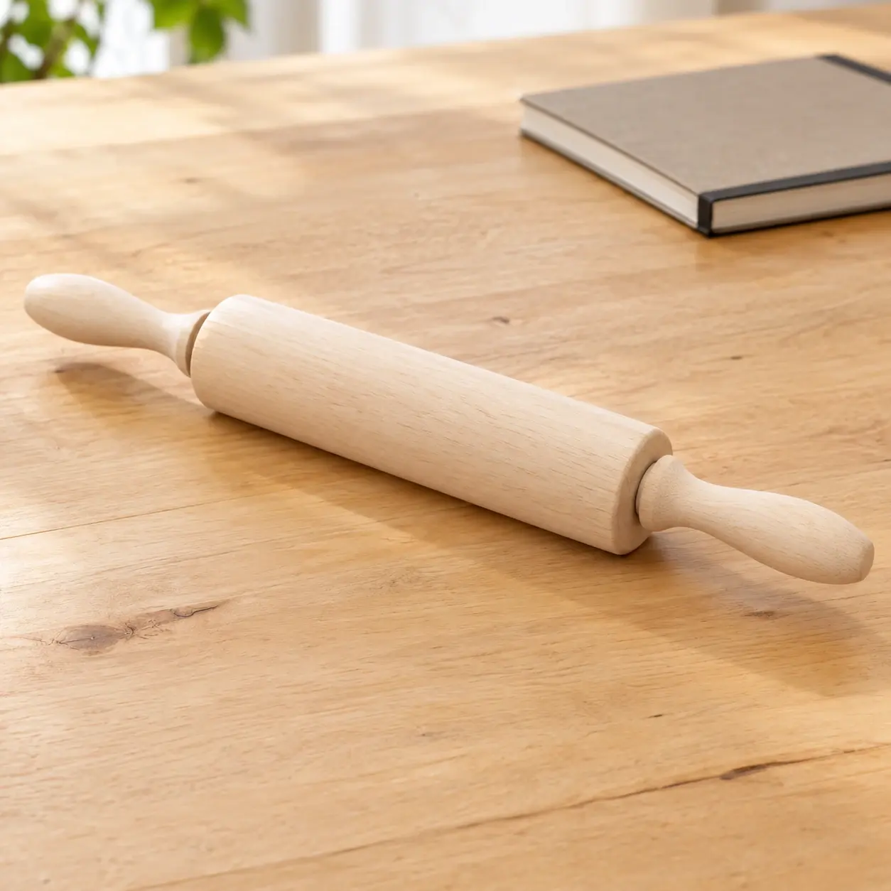 Wooden Clay Roller on a creative worktable