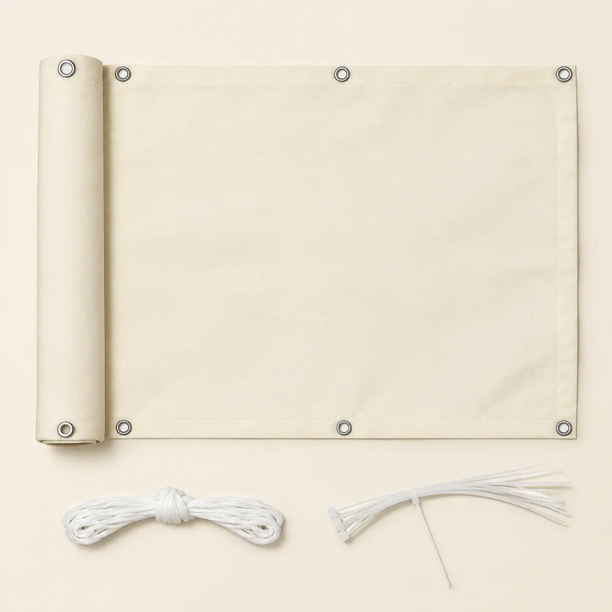 Balcony Fabric Screen, selected product photographed on warm ivory